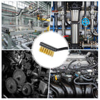 Jeffbaubl 30 Pieces Mini Wire Brush,6.7 Inch Brass Brush,Curved Handle Masonry Brushes Wire Bristle,Wire Brushes Scratch Brush for Cleaning Welding Slag and Rust Tool