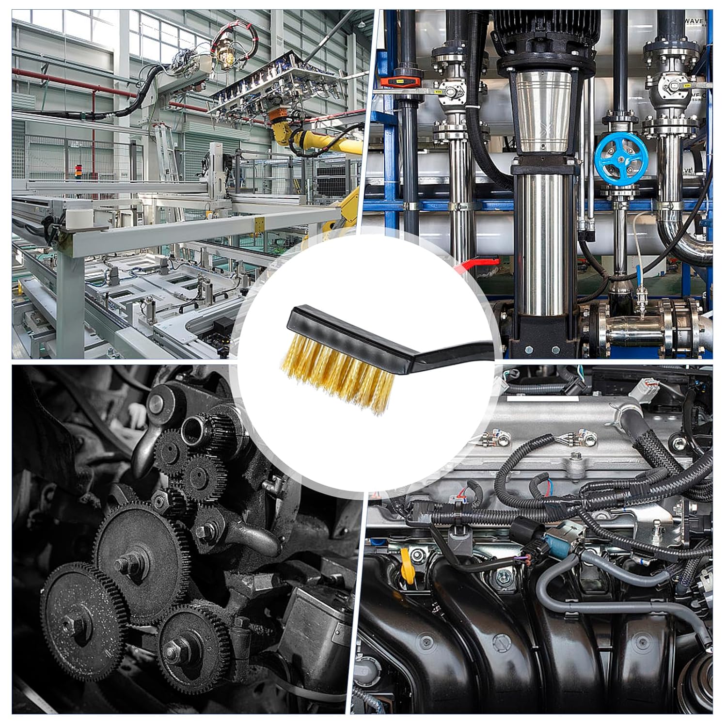 Jeffbaubl 30 Pieces Mini Wire Brush,6.7 Inch Brass Brush,Curved Handle Masonry Brushes Wire Bristle,Wire Brushes Scratch Brush for Cleaning Welding Slag and Rust Tool