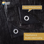 GUARD SHIELD Tarps Heavy Duty Waterproof 12x12 Feet Black Poly Tarp Cover Square Outdoor Thick UV Resistant Tarpaulin with Grommets 10mil (2-Pack)