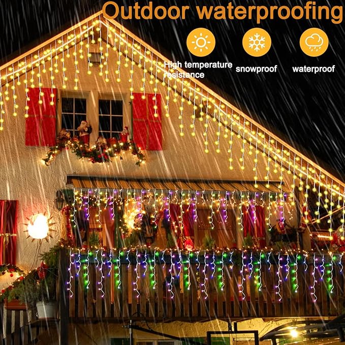 Christmas String Lights Outdoor - 49Ft/15M 640 LED 8 Modes with Remote Control and App Waterproof Christmas Lights for Patio Yard Garden Wedding Party-Warm White to Multicolor
