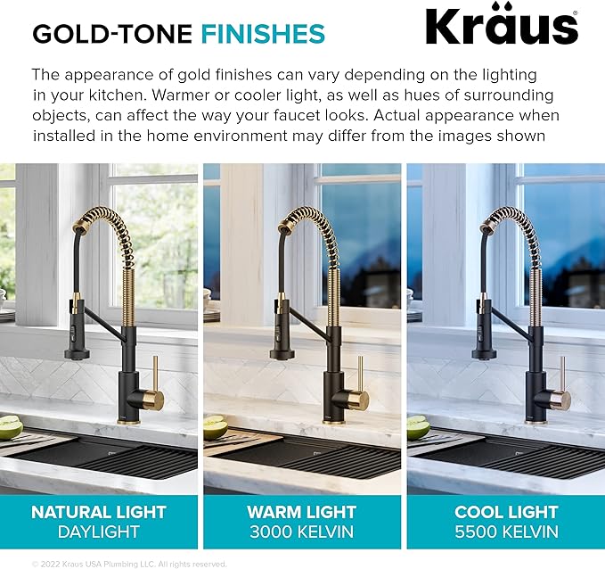 KRAUS Bolden Touchless Sensor Commercial Style 2-Function Single Handle Pull Down Kitchen Faucet in Brushed Brass/Matte Black, KSF-1610BBMB