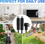 3 Prong Power Extension Cord with Multiple Outlets 4 FT, 16/3 Gauge Multi 3 Outlet Wire, 90 Degree Angled Male Plug, 16 AWG Grounded Wire (13A 125V 1625W), ETL Listed, Black Cable with 25 Cable Ties