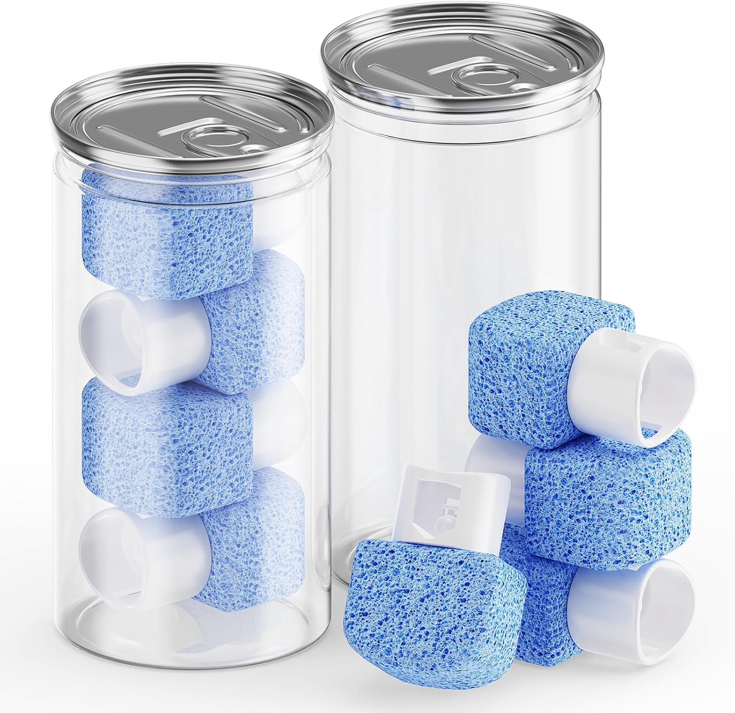 8 Pack in 2 Cans Pumice Stone Toilet Refills Heads,Replacement Pumice Toilet Bowl Cleaning, for Cleaning Toilets, Bathtubs, Grills, Swimming Pools, Sinks