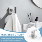 Suyar Bathroom Hardware Set Brushed Nickel, 304 Stainless Steel Bathroom Accessories 4 Pieces, Include Robe Hook, Toilet Paper Holder, Hand Towel Holder, Towel Bar, Wall Mount