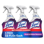 Lysol Mold & Mildew Remover Spray, Bathroom & Shower Cleaner, Disinfectant Spray, Stain Remover with Bleach, Tough on Black Mold, Multipurpose Cleaner for Home and Kitchen, 32oz (3 Pack)