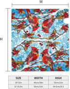Giwawa Winter Cardinal Bird Mailbox Covers Red Birds on Holly Berry Branches Snow Mail Box Cover Magnetic Oversized 25.5 x 21 Stained Glass Christmas Mailbox Wrap Holiday Mailbox Xmas Decorations