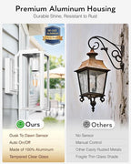 VIANIS White Outdoor Lighting Fixtures, Dusk to Dawn Outdoor Lighting, Exterior Light Fixture Wall Mount for House, Anti-Rust Aluminium Porch Lights Outdoor for Patio, Entryway