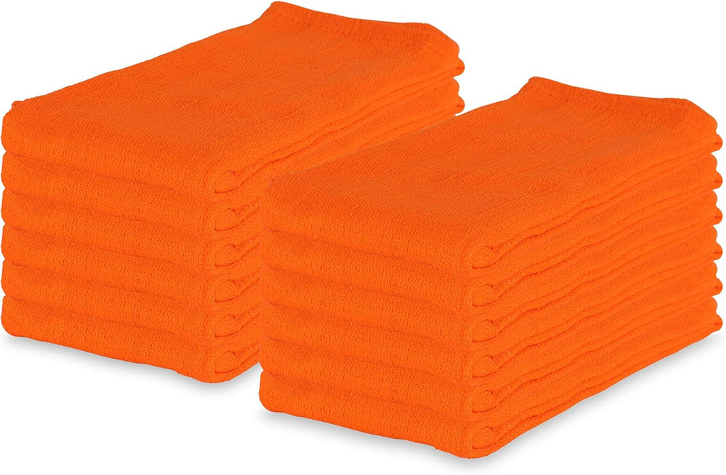 Arkwright Surgical Huck Towels - (Pack of 12) Lint Free & Highly Absorbent Pre-Treated Cotton Cleaning Cloths, Perfect for Medical, Auto Detailing, Window Glass, and Shop, 16 x 26 in, Orange