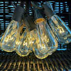 10-Pack Edison Replacement Light Bulbs, 7W E17 Screw Base ST40 Replacement Clear Glass Light Bulbs for Outdoor Patio ST40 String Lights, Warm White