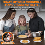 Baker's Friend Multi Shapes Waffle Iron Combo - Mini, American Classic, Belgian & Chaffle Maker, 2 Silicone Molds, Graphite