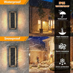 tewei Outdoor Wall Light Fixture & Indoor Wall Sconce Lighting 11.8''Mini Black Modern Rectangular Exterior Wall Sconce, 360° Beam Angle, 3000K Warm White Porch Light for Entrance, Hallway (1 Pack)