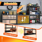 Large Garage Shelving, 5-Tier Garage Storage Shelves 3000LBS Heavy Duty Shelving Unit, Adjustable Steel Metal Shelving, Wire Shelves for Garag, Utility Rack Shelf for Basement, 81 ”H×46”W×19.7”D