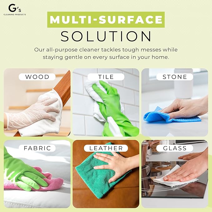 G's Cleaning Biodegradable All Purpose Cleaner – 32 oz Non-Toxic Natural Cleaning Spray – Multipurpose Cleaner Spray for Multi Surface, Kitchen, Counter Top, Furniture, Floor, Home and Household