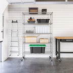 Seville Classics UltraDurable Heavy Duty NSF Solid Steel Wire Rack Storage Unit Organizer for Garage, Warehouse, Office, Restaurant, Classroom, Kitchen, 5-Tier Shelving, 48" W x 18" D