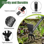 Hoe Garden Tool, 45 Inch Garden Hoe Adjustable Long Handle, 2 in 1 Garden Hoe for Weeding, Stainless Steel Weeder Tool for Yard Long Handle, Gardening Hoe for Planting, Lossening, Digging