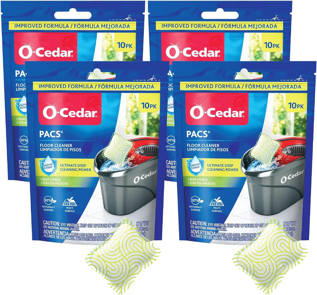 O-Cedar Floor Cleaning 40ct Pacs Citrus Scent 10ct (4-Packs)