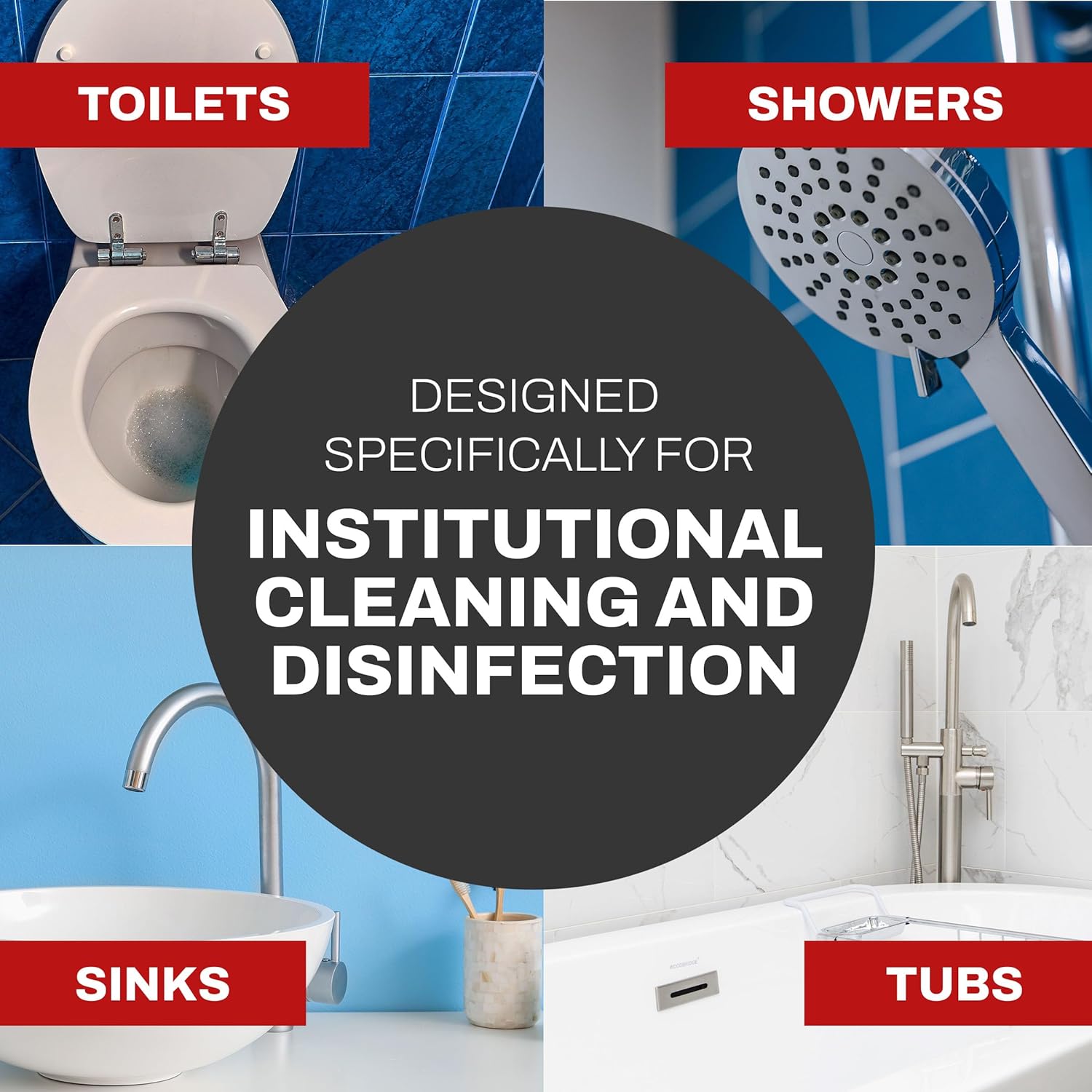 SC Johnson Professional Non-Acid Bowl and Bathroom Cleaner, Disinfectant Cleaner, Soap Scum Remover, 32 fl. oz., 12 Count, for Professional Use Only