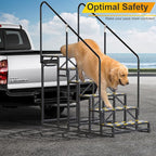 RV Steps with Handrail, Hot Tub Steps with Handrail, Portable Stairs Steps for 5th Wheel RV, Mobile Home Stairs Outdoor RV Step (6 Steps with 2 Handrails)