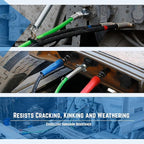 12 FT Air Line Hose Assembly with 1/2" NPT Swivel Fitting Straight Heavy Duty Power Hoses Set Spring Guard Grips DOT Fittings on Both Ends with Glad Hands Set for Semi Truck Trailer Tractor