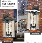 Darkaway Outdoor Wall Lights,17 Inch Tall Exterior Lighting Fixtures Wall Mount Outdoor Porch Lights Outside Sconce with Glass E12 Socket for House Patio Hallway Garage