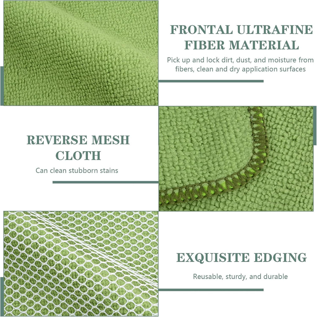 SINLAND Microfiber Dish Cloth for Washing Dishes Dish Rags Best Kitchen Washcloth Cleaning Cloths with Poly Scour Side 5 Color Assorted 7.87inchx7.87inch 20pack