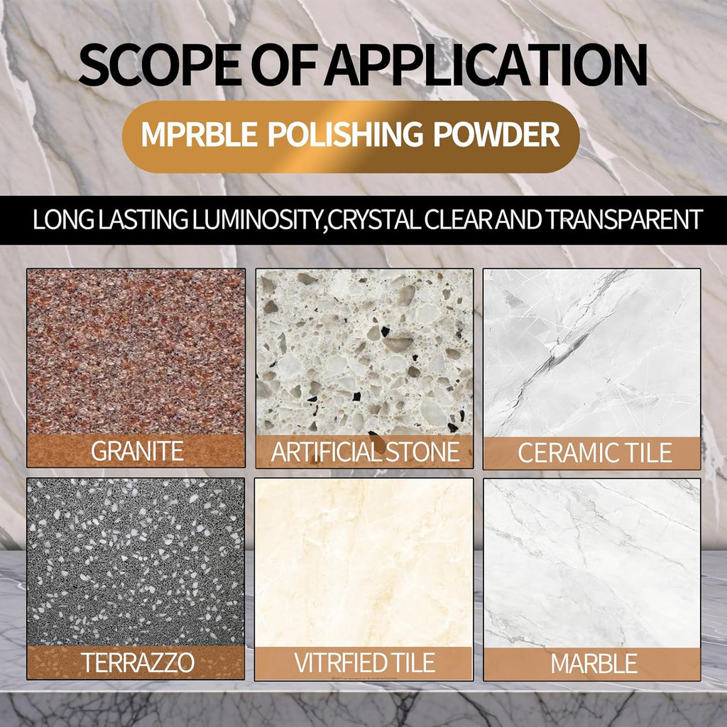 Marble Polishing Powder – for Granite, Marble & Stone Surfaces，Restores Shine & Removes Scratches，Professional Polish for Countertops, Floors & Walls，2.2LB (1 Piece)