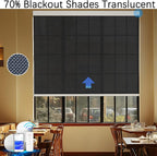 Motorized Blinds with Remote Cordless Automatic Motorized Shades Custom Blinds for Windows Smart Curtains Compatible with Alexa Google Home(Solar Black,W45 x H72in)