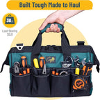 Garden Tool Bag Organizer – 13 Pocket Heavy-Duty Gardening Tote with 7 Outer & 6 Inner Compartments, Anti-Slip Base, Adjustable Shoulder Strap & Belt – Garden Organizers and Storage (Green)