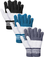 Patelai 3 Pairs Microfiber Plant Dusting Gloves Leaf Cleaning Gloves for Indoor Plants, Blinds, Furniture, House(Medium,Black, Dark Blue, Gray)