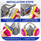 6200 Half Face Respirator Mask with Filters, Gas Mask Ideal for Painting, Woodworking, Sanding, Spraying