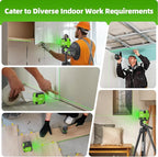 Laser Level with 60in Tripod, HUEPAR 98Ft Self Leveling Laser Level Green Line Laser Cross Line Laser Leveler Tool for Picture Hanging, Tile, Home Renovation, Indoor Project, Battery&Goggles Included