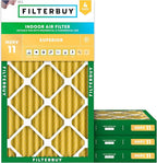 Filterbuy 14x25x2 Air Filter MERV 11 (MPR 1200) Allergen Defense Replacement (4-Pack), Electrostatic Pleated HVAC AC Furnace Filters, Made in USA (Actual Size: 13.50 x 24.50 x 1.75)