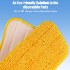 HOMTOYOU Reusable Mop Pads for Swiffer PowerMop: 6 Pack Microfiber Pad Refills for Multi-Surface Floor Cleaning - Machine Washable Replacement Sweeping Cloths for 13 ''-15 '' Spray Mop Colorful