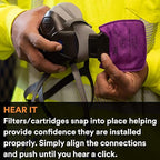 3M Respirator, Secure Click Half Face Reusable Respirator with Speaking Diaphragm and Push Button Seal Check, HF-802SD, Sweeping, Sanding, Grinding, Sawing, Dust, Medium