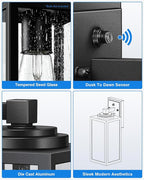 VIANIS 14.5" Large Dusk to Dawn Outdoor Lighting, Black Modern Exterior Lighting Fixtures with Tempered Glass, Anti-Rust Porch Lights Outdoor for House, Outdoor Wall Lights, 2-Pack (Hardwired 120VAC)