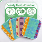 Kitchen Dish Scrubbers | Soft Scrub for Dishes | Non-Scratch Cleaning Pads for Kitchen | Made from Cotton Fiber | Safe on All Surfaces | Long-Lasting & Easy to Clean | Pack of 4