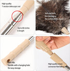 Extendable Cleaning Duster 94 Inch - Long Telescoping Ostrich Feather Dusters with Stainless Steel Extension Pole for High Ceiling Fan, High Ceilings,Roof Dusting