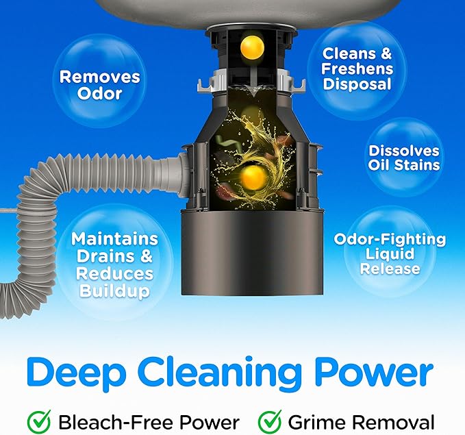 COMPAC HOME Plink Garbage Disposal Cleaner and Deodorizer, Air Fresheners for Garbage Disposal, Orange Scent, Home Cleaning Products for Kitchen Sink and Clogged Drains, 20 Count (Pack of 1)
