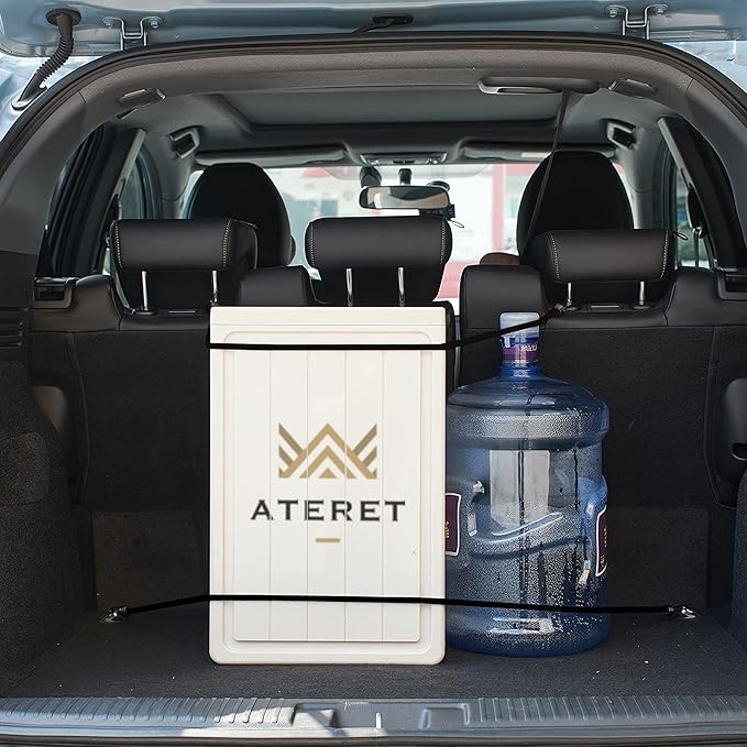 ATERET Rubber Bungee Cords with Hooks I 9 Inch, 14" Max Stretch I Heavy-Duty Black Tie Down Straps for Outdoor, Tarp Covers, Canvas Canopies, Motorcycle, and Cargo, Pack of 25