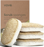 Vove Washing Up Sponges, Pack of 8 - Loofah & Cellulose Sponge with Cotton, Natural Eco-Friendly Kitchen Sponges & Scourers for Household Cleaning, FSC-Certified Packaging