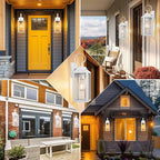 Dusk to Dawn Wall Lights 2 Pack, White Outdoor Light Fixtures, 15 Inch Exterior Wall Sconces Waterproof, Large Outside Lights for House, Modern Wall Lanterns Clear Glass