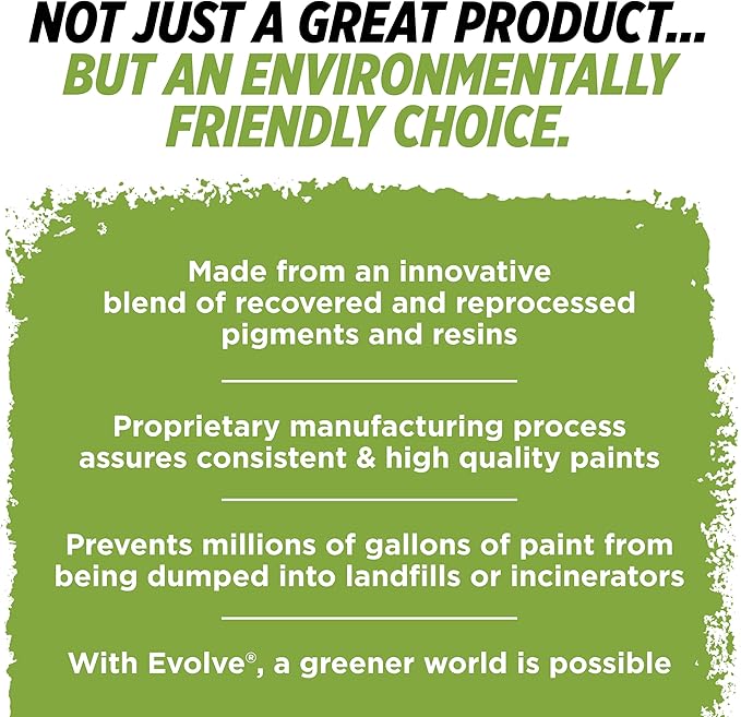 EVOLVE Paint & Primer: Environment-friendly, Eggshell with One-coat Coverage for Interior & Exterior surfaces (Ivy Green, 1-Gallon)