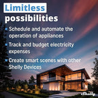 Shelly Wave Plug US LR | Z-Wave Long Range Smart Plug with Power Monitoring 15 A | Home Automation | iOS Android App | Low Power Consumption | Smart Schedules & Scenes | Bulletproof Security