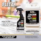 Flitz Calcium, Rust, & Lime Remover - 16oz Bottle of USA-Made Limescale Remover for Toilets, Showers, and More - Powerful Spray that Instantly Eliminates Tarnish, Grease, and Other Grime (12 Pack)