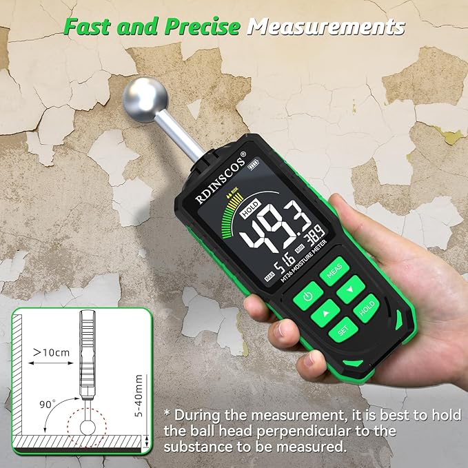 Pinless Moisture Meter for Drywall for Wood and Wall; Ball type Moisture Readers