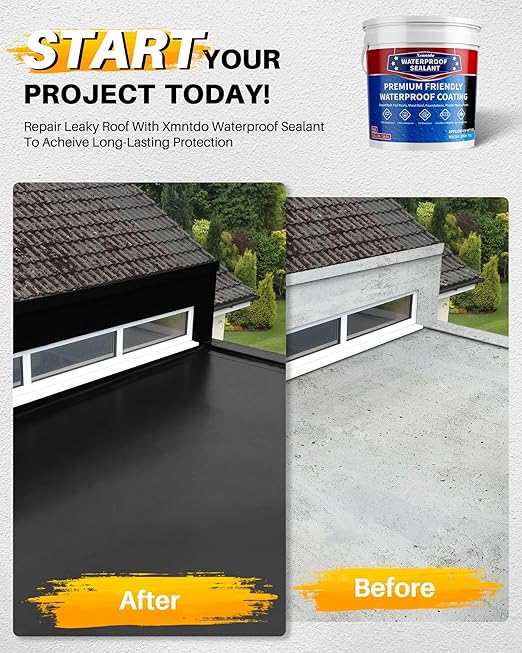 Polyurethane Waterproof Coating, Black, 5 Gallon, Roof Sealant Waterproof Coating for Flat & Matal Roofs, Foundations, Concretes, Indoor and Outdoor Leak Repair Basement Sealer Waterproofing