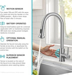 KRAUS Bolden Motion Sensor Single Handle Pull Down Touchless Kitchen Faucet in Spot-Free Stainless Steel, KSF-1616SFS