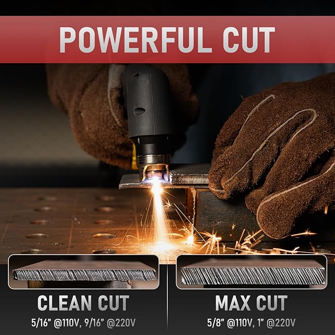 YESWELDER CUT-65DS PLUS Plasma Cutter, 65Amp 110V/220V Non-High Frequency Non-Touch Pilot Arc 4-In-1 Plate Cutting/Grid Cutting/Gouging/Marking Multifunctional Plasma Cutting Machine