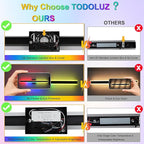 TODOLUZ 2-Pack 40-Inch Outdoor RGB Long Linear Wall Light Fixture, IP65 Waterproof 24W LED Exterior Wall Sconce Lighting with Remote Control for Indoor Party Garage