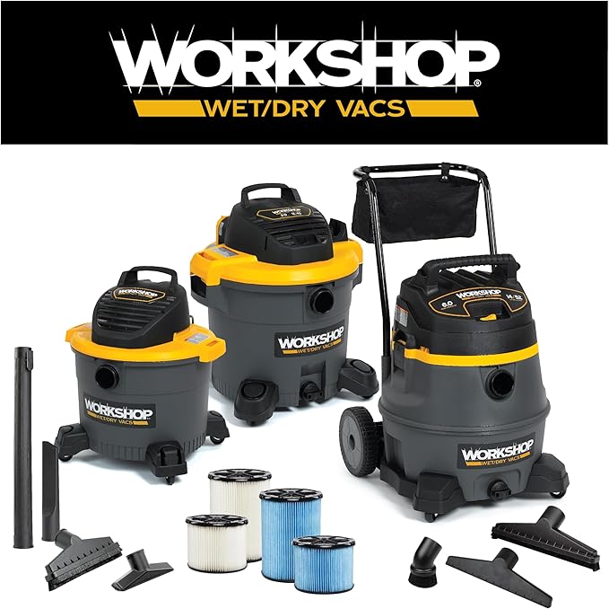 WORKSHOP Wet/Dry Vacs Shop Vacuum Accessories WS25052A Car Cleaning Kit for Wet Dry Vacuum Cleaners, 1-1/4-inch Vac Attachments with 2-1/2-inch Hose Adapter, Designed for Automotive Detailing